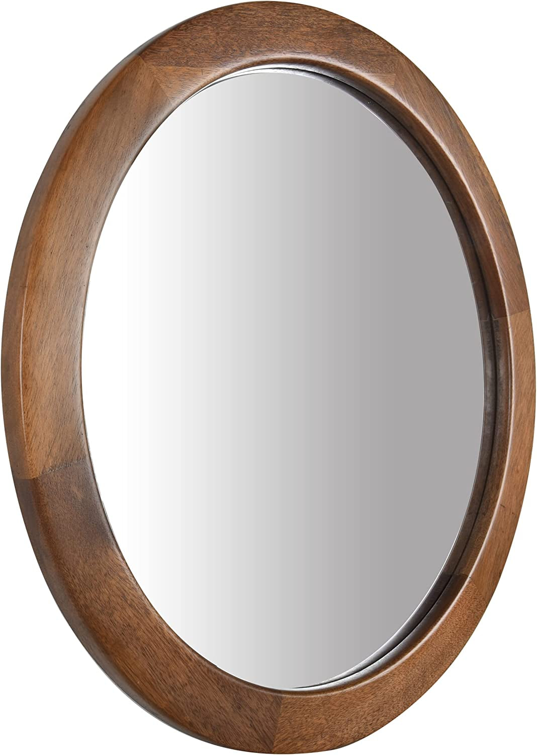Rustic Wooden Wall Mirror, Walnut Frame - Minkowski Home